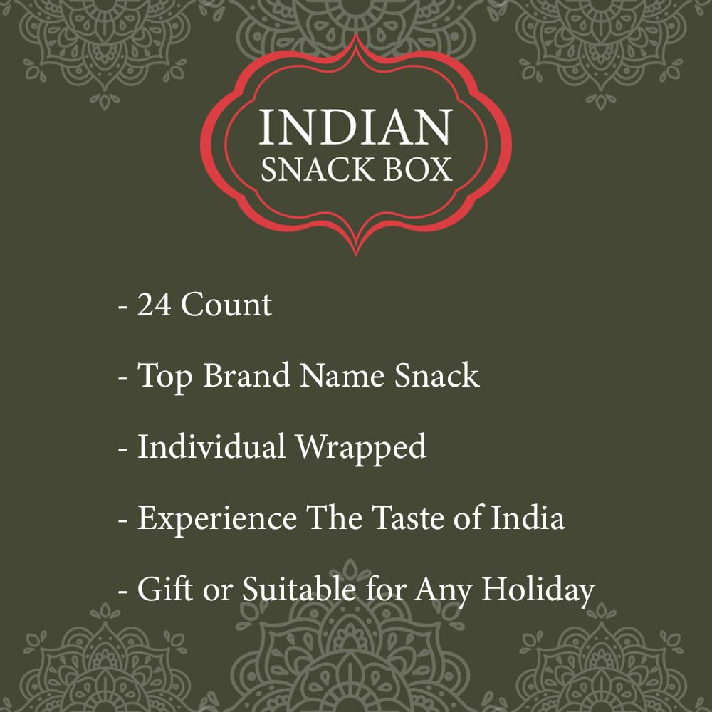 BOX OF LIFE BENGAL BOX Indian Snack Assortment - 24-Pack, 40 Ounce, Authentic Chips, Cookies, Candy &