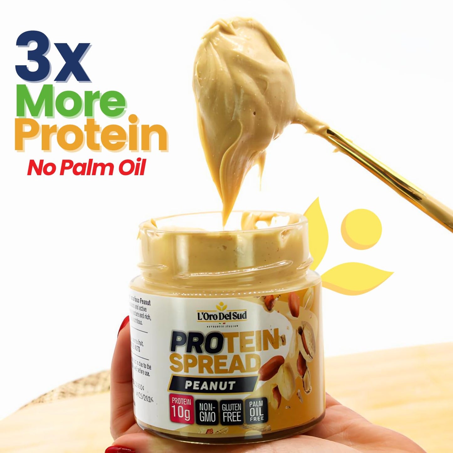Peanut Butter With Protein, High Protein, 10 G Protein Per Serving, Italian Peanut Cream Plus Protein Spread, 7 Oz, Non Gmo, Pro