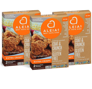 ALEIA'S BEST. TASTE. EVER. Extra Crispy Coat & Crunch - 4.5oz/3 Pack - Crispy Breading for Poultry, Meat, Seafood, Vegetables - 
