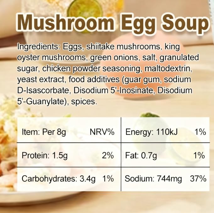 Egg Flower Soup Mix, Shiitake Mushroom Soup Packets, Vegetable Mix, 0.3 Ounce (20 Pack)