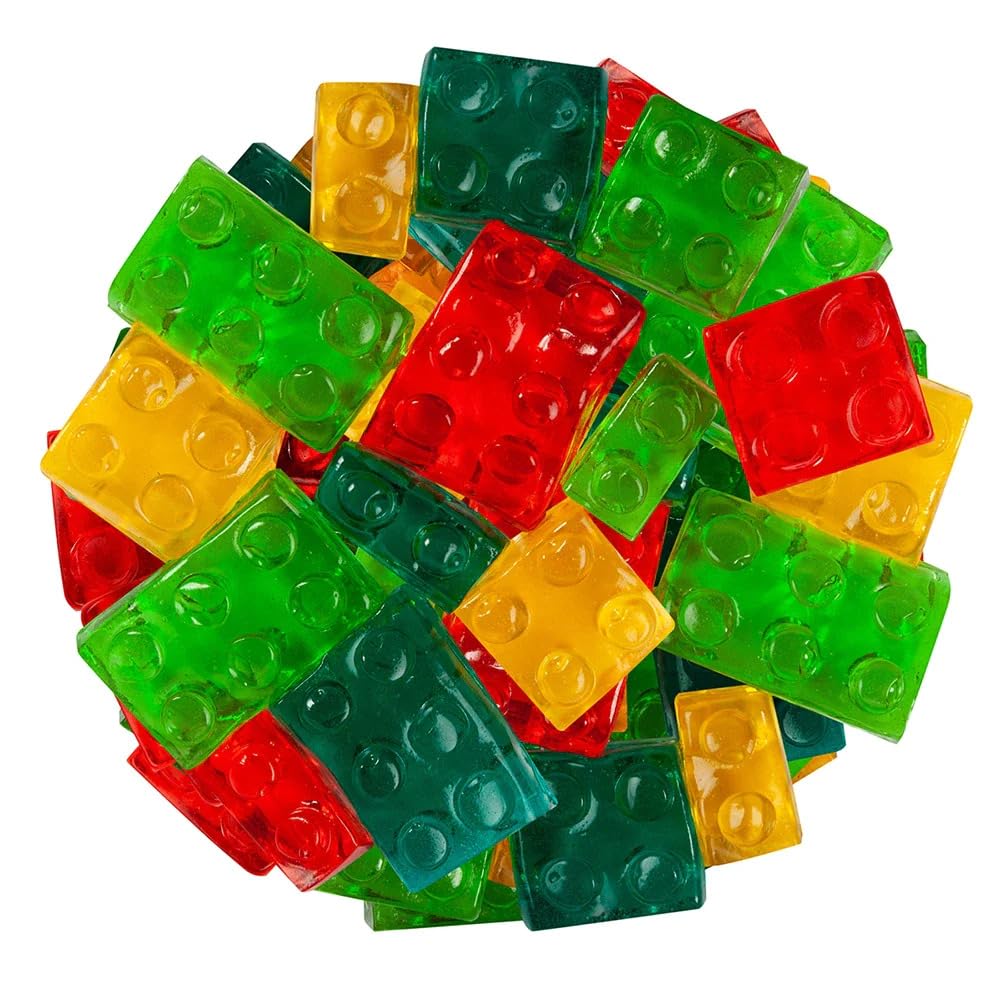 Ny Spice Shop Building Blocks 3D Gummy Candy - 1 Pound Jelly Filled Gummies Candy - Candies Variety Pack - Juicy Fruit Chewy Snacks