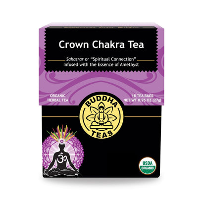 Buddha Teas - Crown Chakra Tea - Organic Herbal Tea - For Spiritual Connection - With Lavender, Gotu Kola Leaf, Rose Petal & Ame