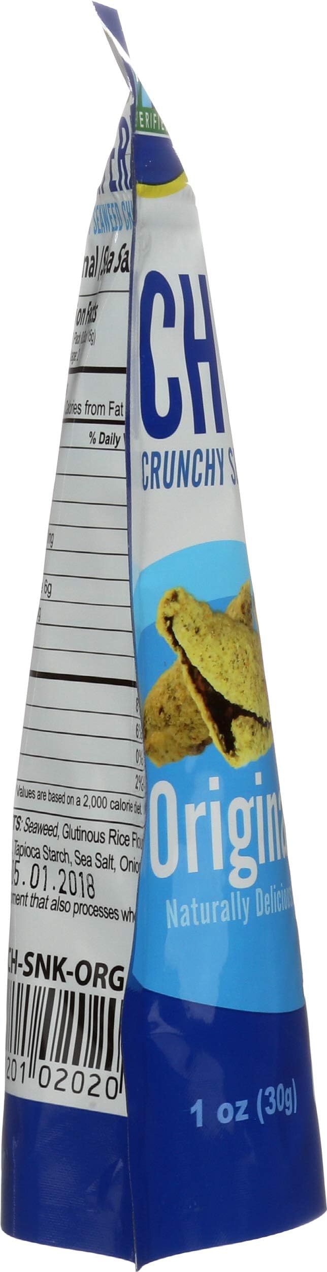Seasnax Chomperz Crunchy Original Seaweed Chips, 1 Ounce -- 8 Per Case.