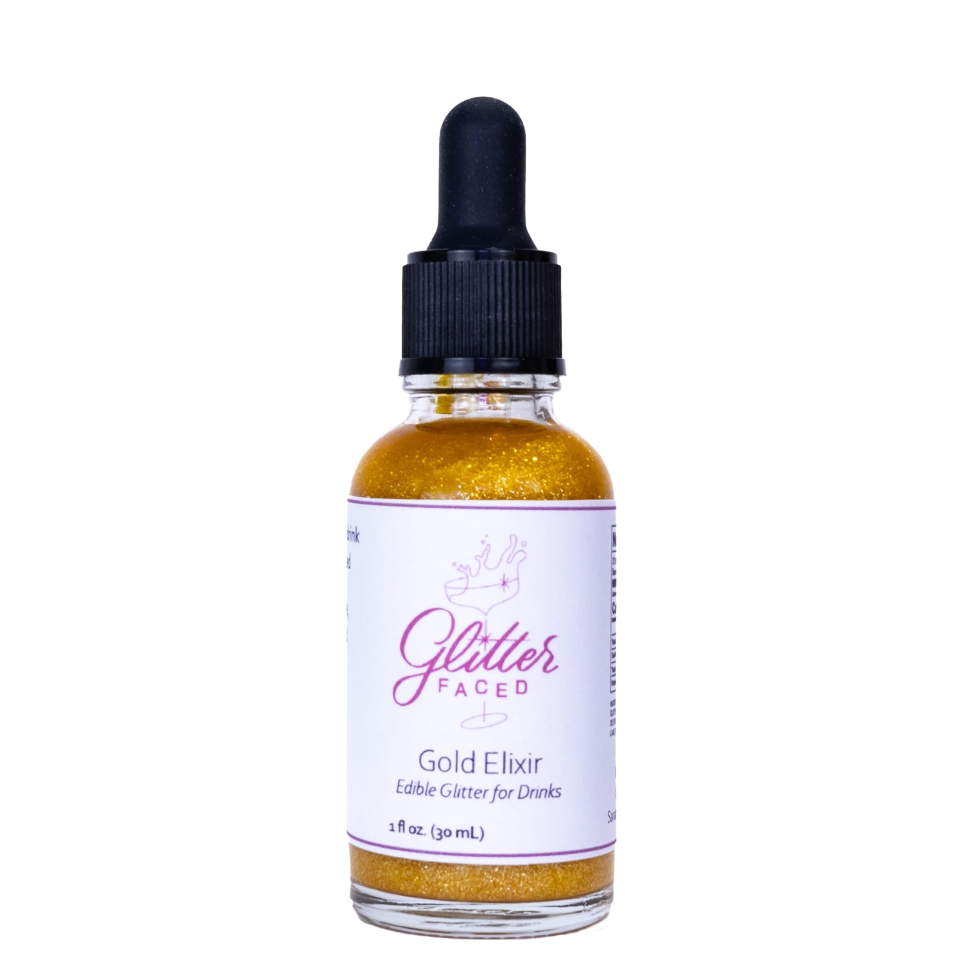 Glitter Faced Gold Edible Glitter for Galentines Cocktails & Mocktails, Mess-Free Glitter for 30 Drinks, Luster Dust Made from t
