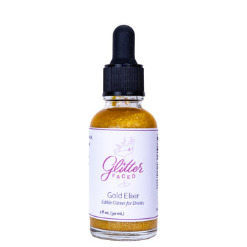 Glitter Faced Gold Edible Glitter for Galentines Cocktails & Mocktails, Mess-Free Glitter for 30 Drinks, Luster Dust Made from t