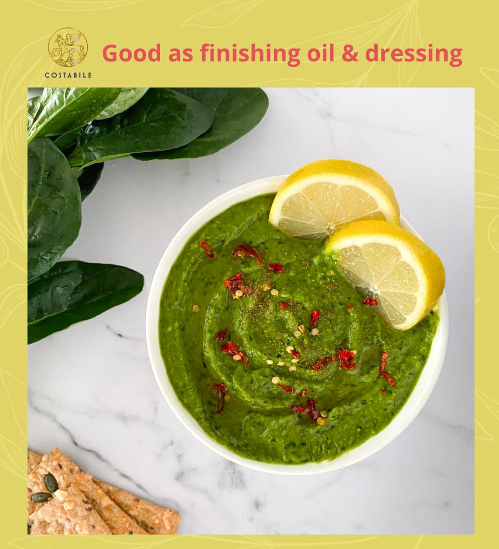 Costabile Extra Virgin Olive Oil with Lemon Infusion, 8.45 Fl Oz, Organic, Ideal for Dressings and Cooking