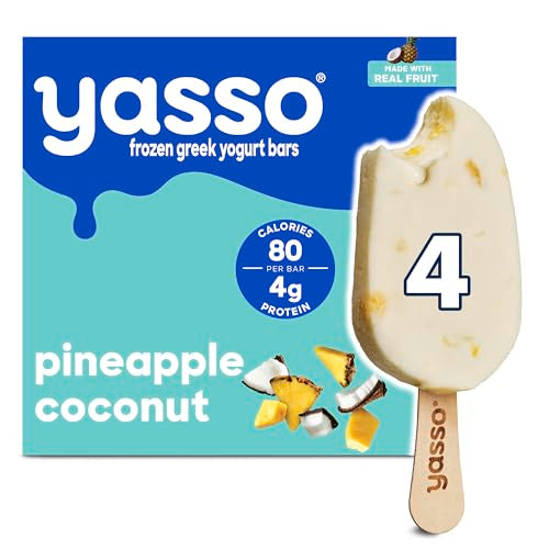 Yasso Yasso Frozen Greek Yogurt Bars for a ridiculously creamy frozen snack Creamy Pineapple Coconut Ridiculously creamy, made w