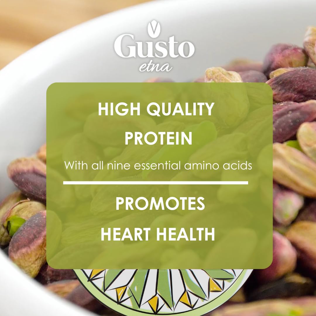 Pistachios No Shell, Raw, Shelled, Unsalted, 2.2 Lb (1 Kg), Turkish Pistachios Raw Kernel Natural Purple Color, Gusto Etna