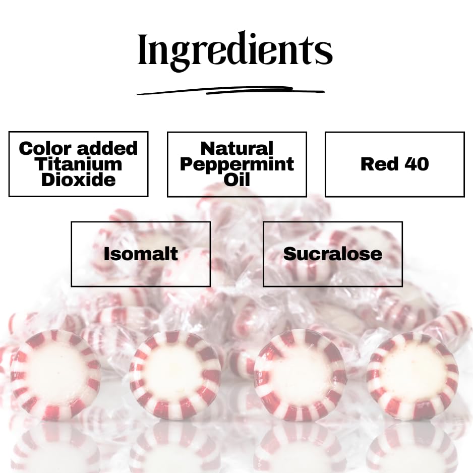 Sweetaholic Sugar Free Starlight Peppermint Candy | 5 Pound (400 Pcs Approx) | Made In Usa | Individually Wrapped | Bulk Hard Ca