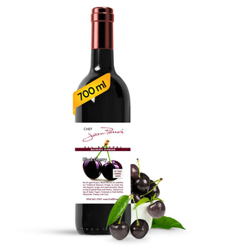 Chef Jean Pierre's Italian Balsamic Vinegar - 750ml (25oz) Rich Black Cherry Flavor, 18-Years Traditional Barrel Aged - Ideal Fo
