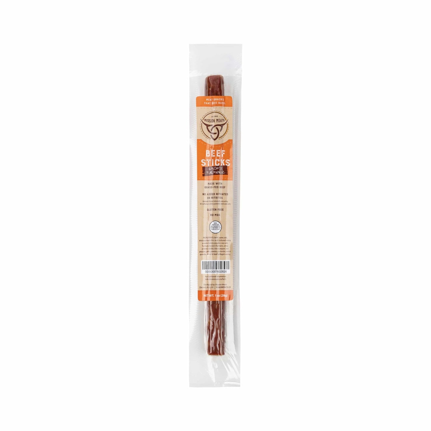 Mission Meats Beef Sticks - 100% Grass Fed & Pasture Raised, Zero Sugar, Gluten Free, Meat Sticks Individually Wrapped, Healthy