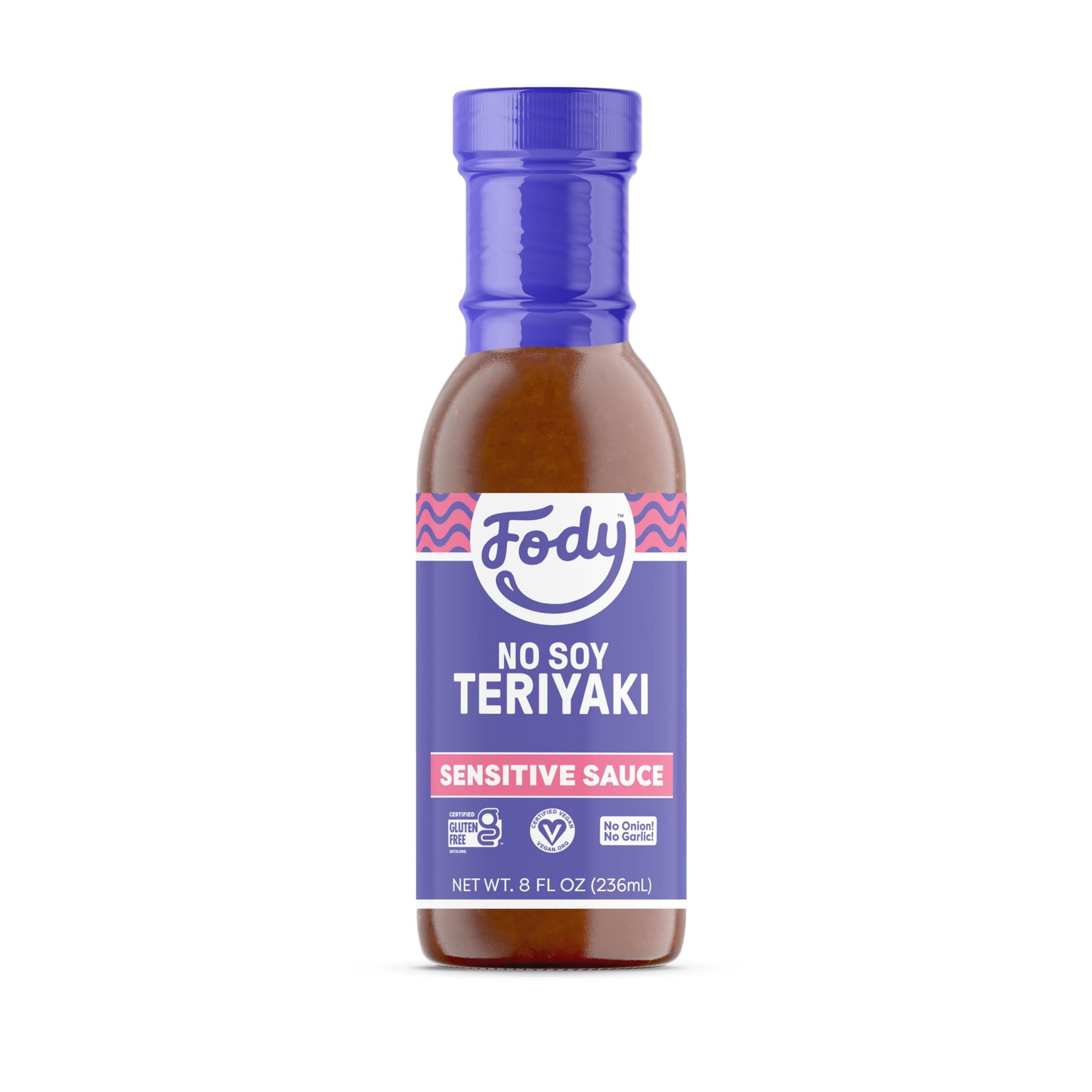 Fody Foods No Soy Teriyaki Sauce & Marinade, 8.5 Oz, Garlic and Onion Free, Low FODMAP Certified, Gut & IBS Friendly, Vegan, Non