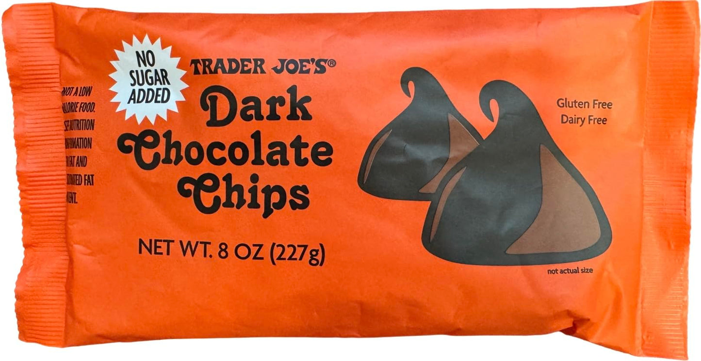 Dark Chocolate Chips, No Sugar Added, Gluten Free, Dairy Free (8 oz)