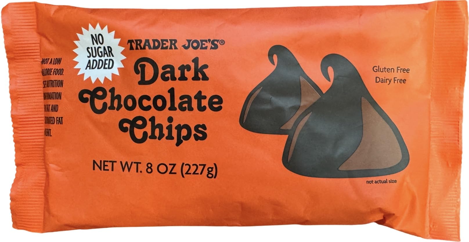 Dark Chocolate Chips, No Sugar Added, Gluten Free, Dairy Free (8 oz)