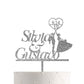 Just Customized Personalized Wedding Cake Topper, Acrylic, Silver Glitter, 1 Count, Customized Bride and Groom Name or Date