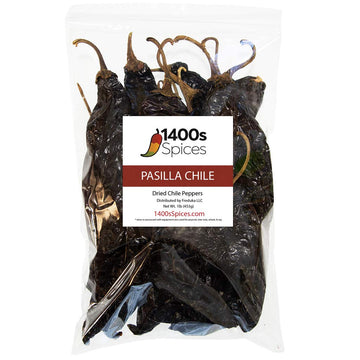 1Lb Pasilla Negro Chilaca Dried Whole Chile Seco Peppers Food Service Size, Chili Pods For Authentic Mexican Food, Heat-Sealed R
