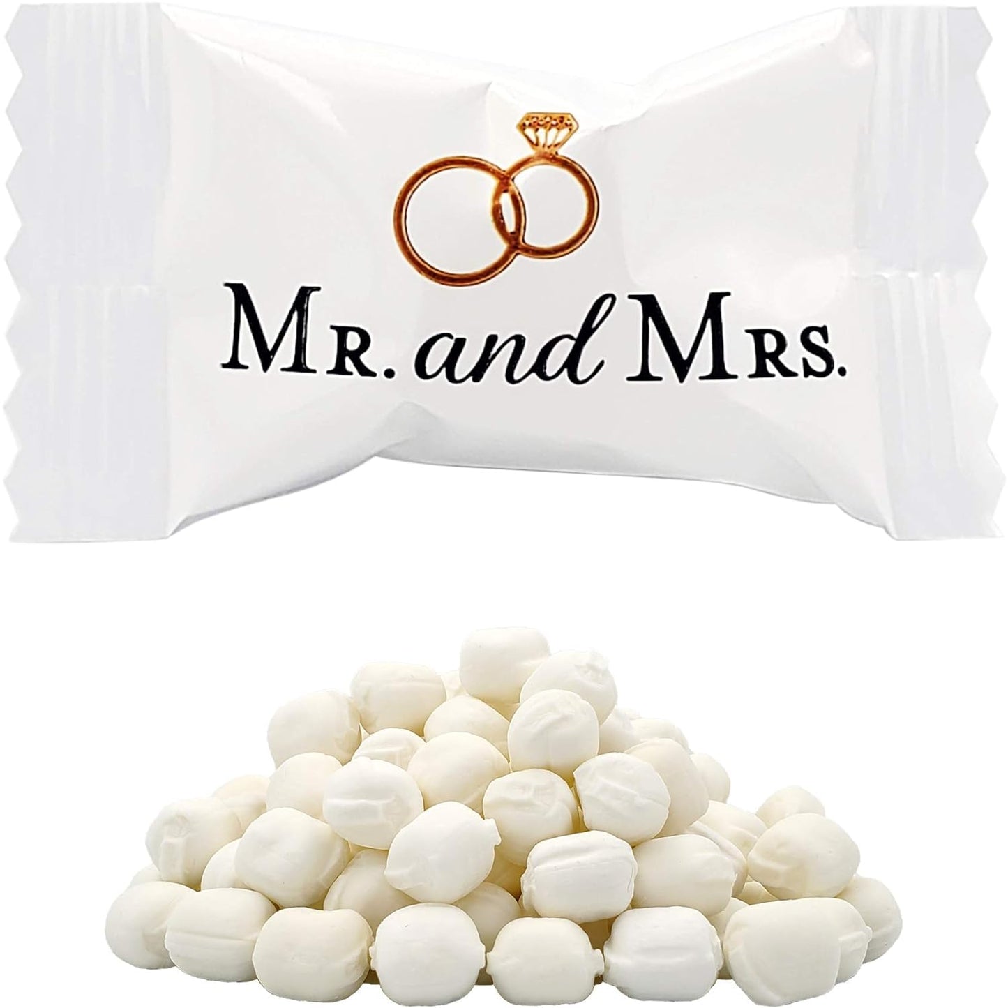 The Dreidel Company Mr. & Mrs. Wedding Buttermints, Mint Candies, After Dinner Mints, Butter Mint Candy, Fat-Free, Individually Wrapped (110 Pieces)