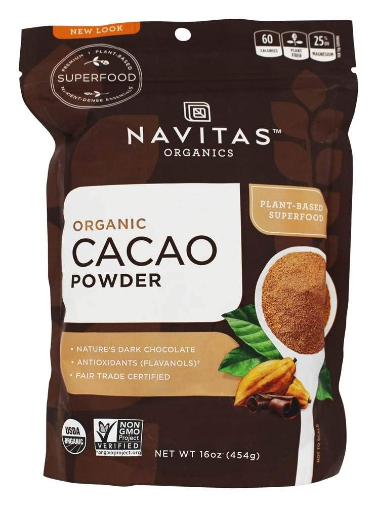 Navitas Organics Cacao Powder, Bags, 30 Servings, 1 Pound (Pack of 1), 16 Ounce