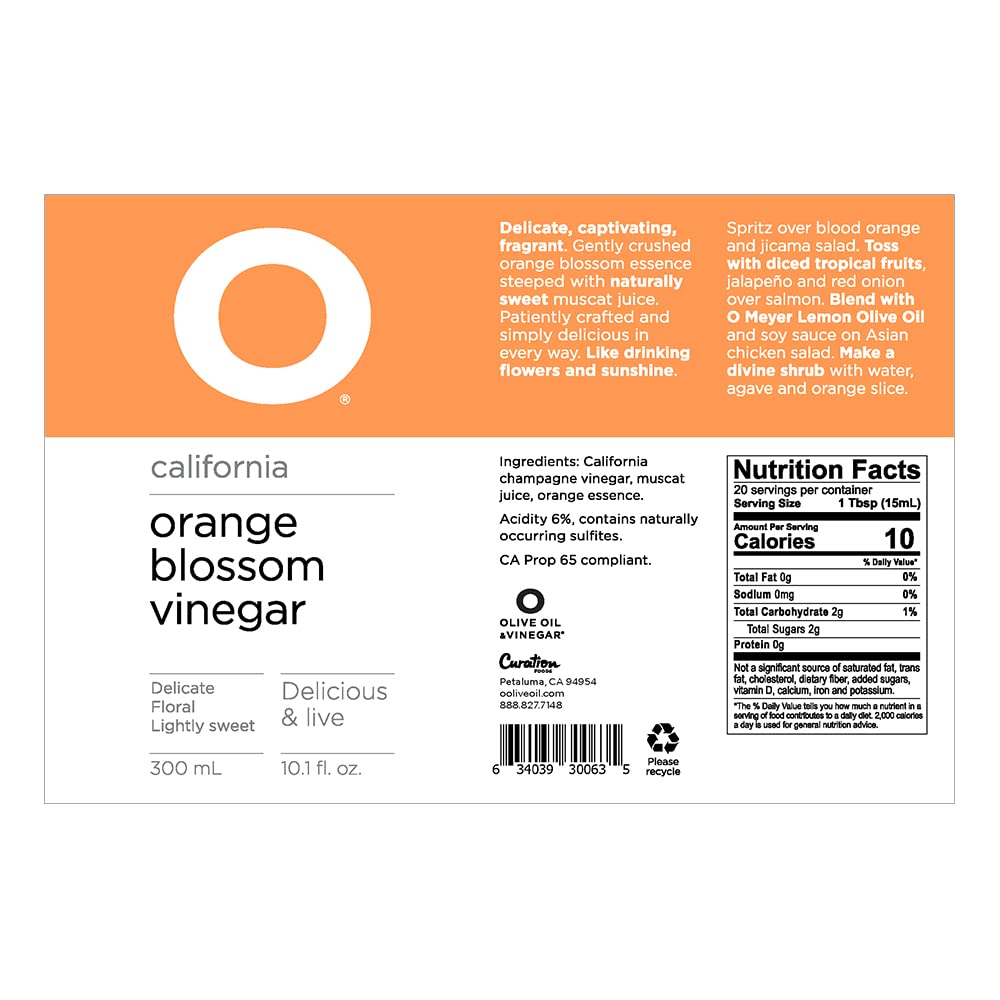 Orange Blossom Vinegar 10.1 Fl Oz By O Olive