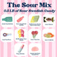 Sour Swedish Candy Chef Mix - Bubs Sour Candy - Chewy and Foamy - Hand Packed in Sweden .5LB