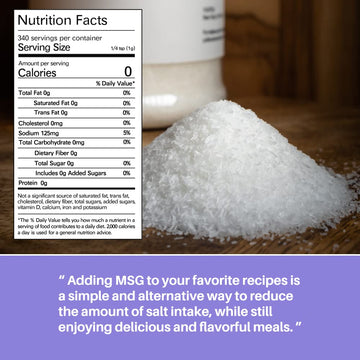 Yuiitsu 12 Oz Msg Seasoning Monosodium Glutamate, Gluten-Free Plant Based Umami Flavor Enhancer, Enhance Flavor Of Poultry, Beef