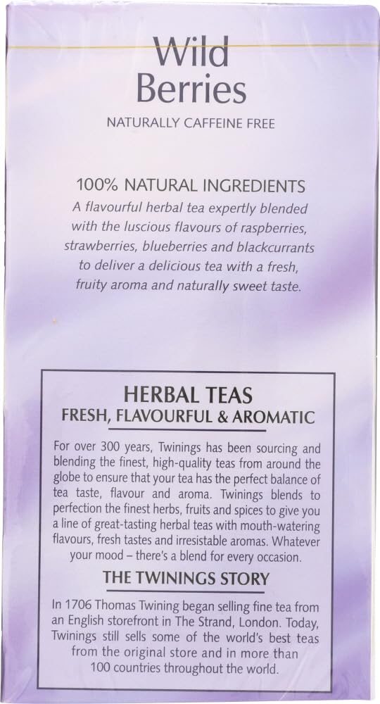 Twinings Wild Berries Herbal Tea Bags, 20 Count, Pack of 1