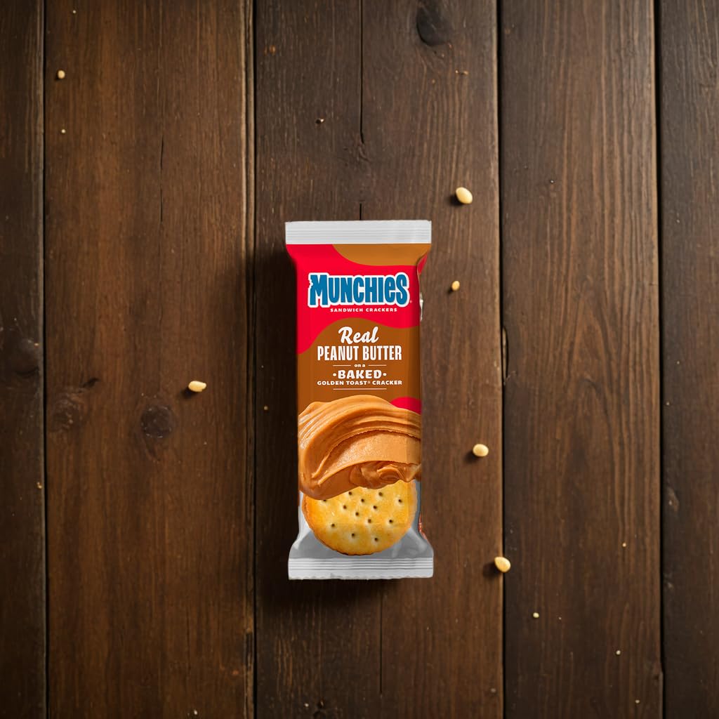 Vallary Munchies Peanut Butter  ers, Snack Packs, On-The-Go Snack, 1.42 Ounce, 24 Count