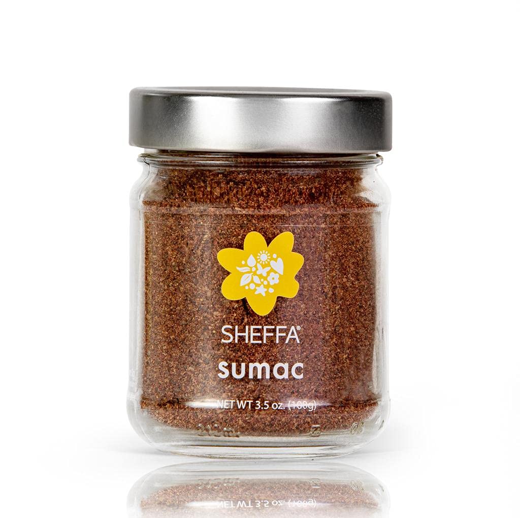 SHEFFA Ground Sumac Spice Powder Seasoning Blend (3.5oz Glass Jar) NO SALT, Gluten Free, No Additives - Mediterranean Middle Eas