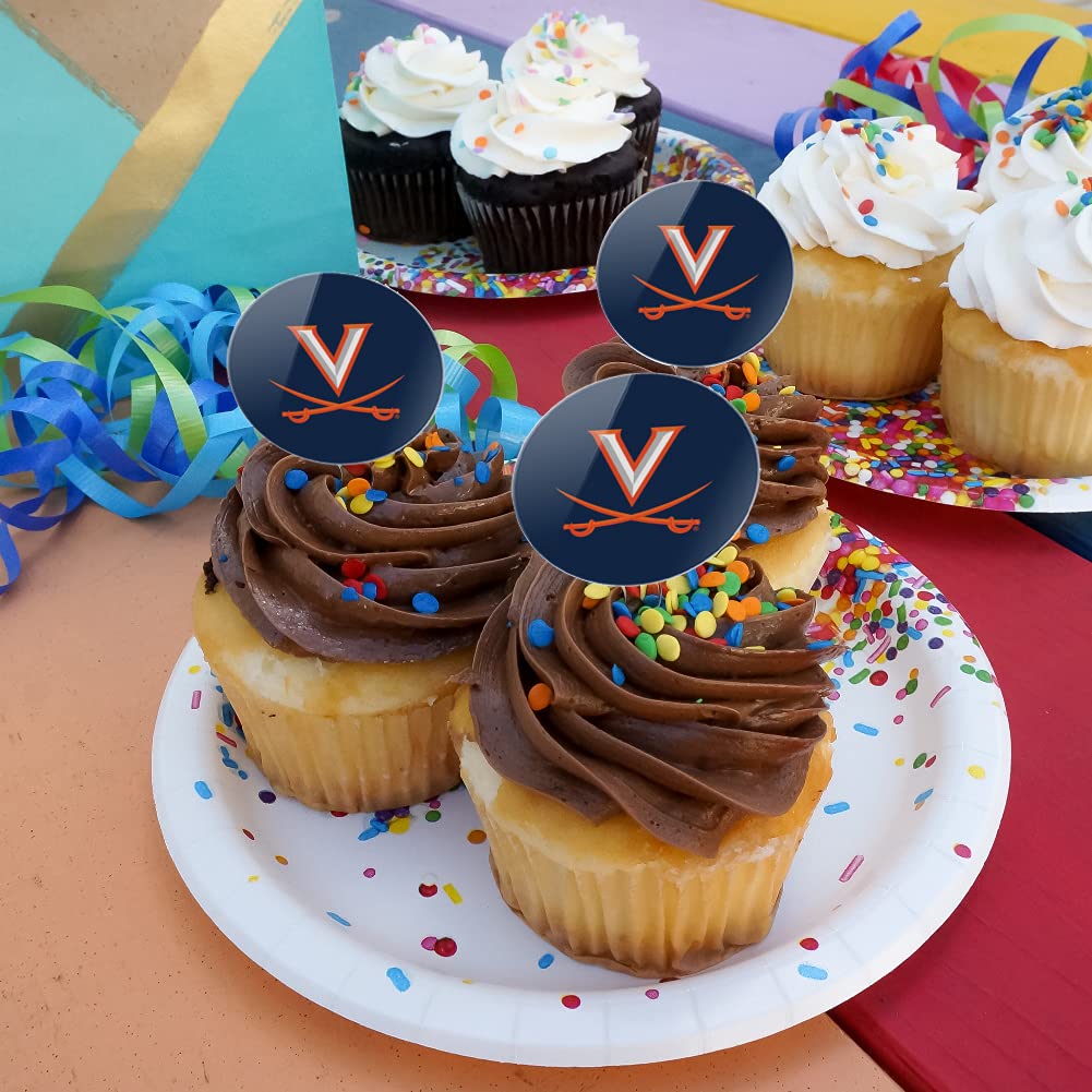 GRAPHICS & MORE University of Virginia Cavaliers Cupcake Picks Set of 6 - Multi Color Decoration Toppers for Parties and Events