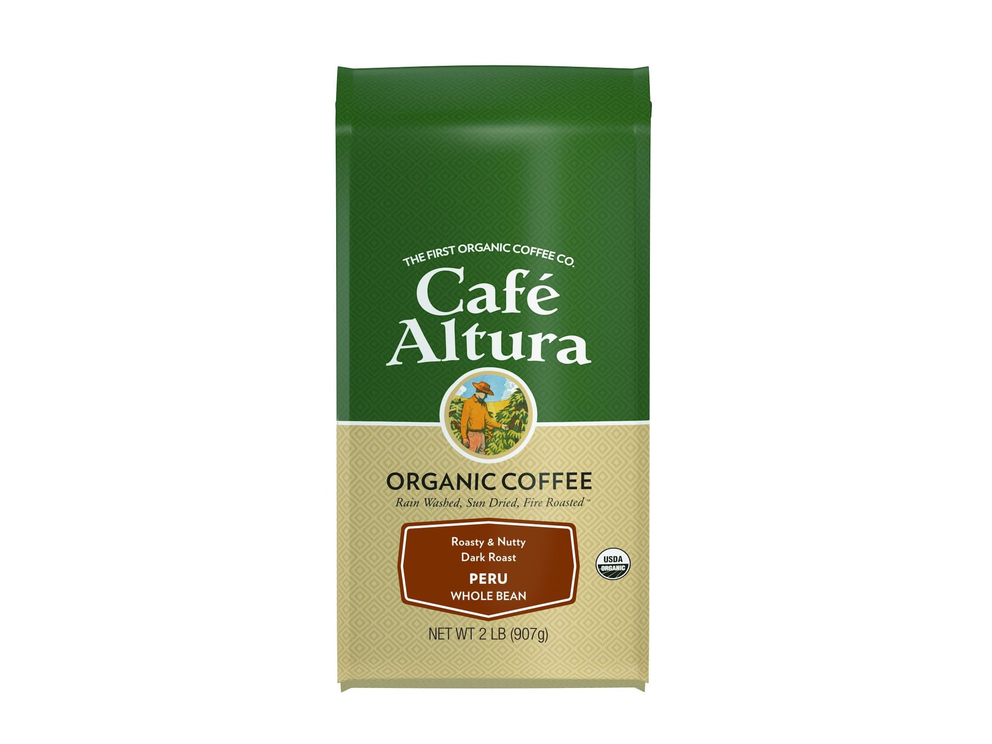 Cafe Altura Whole Bean Organic Coffee  Peruvian Dark Roast  2 Lb Bag