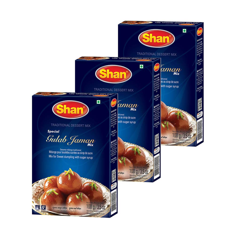 Shan Special Gulab Jaman Traditional Dessert Mix 3.53 oz (100g) - Powder for Sweet Dumpling with Sugar Syrup - Suitable for Vege