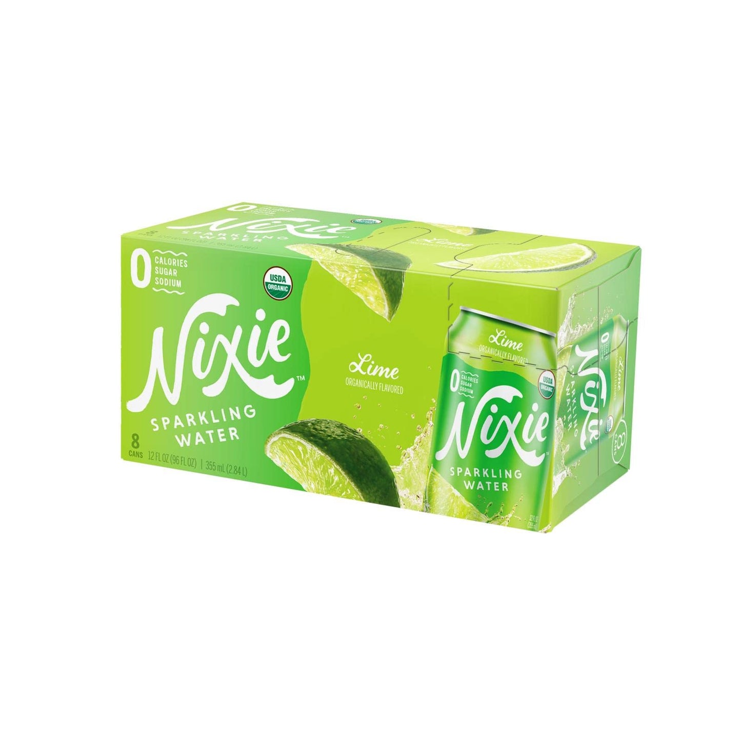 Nixie Sparkling Water Lime - 12 Fl Oz - Case of 3 - Pack of 1 - Naturally Flavored Sparkling Water