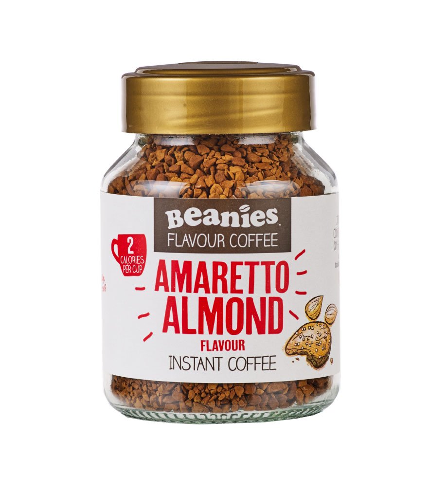 Beanies Flavour Instant Coffee - Ameretto Almond Instant Flavored Coffee - Bold & Adventurous Full-On Flavor - An Indulgent Suga