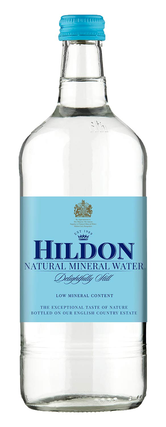 Hildon Natural Mineral Water - Still, 25.3 fl oz, Pack of 12 Glass Bottles