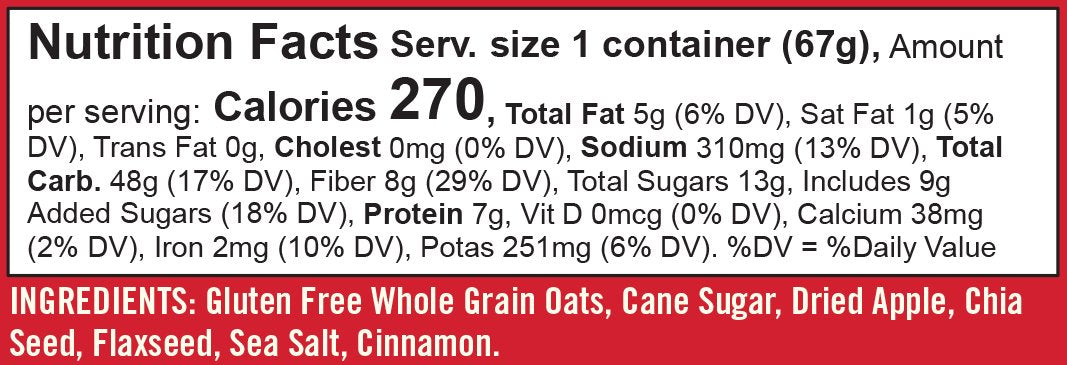 Bob's Red Mill GF Oatmeal Cup, Apple & Cinnamon, 2.36 Ounce Cup (Pack of 8), Gluten Free, Non-GMO, Whole Grain, Kosher