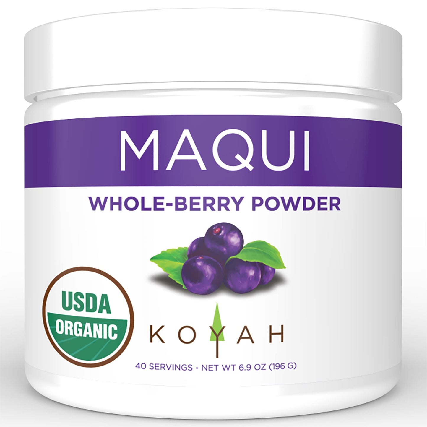 Koyah - Organic Maqui Berry Powder 30 Servings (1 Scoop = 146 Berries Or 1/8 Cup Fresh), Chile Grown, Freeze-Dried, Whole-Berry Powder
