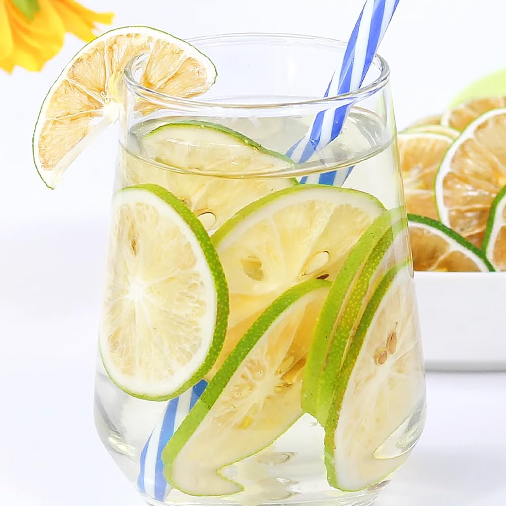 Dried Lime Slices 17.6oz/500g  Dehydrated Lime For Cocktails Cake Decoration Cocktail Decoration Table Flowers Candle Crafts  No Additives  No Sugar Added (17.6 oz)