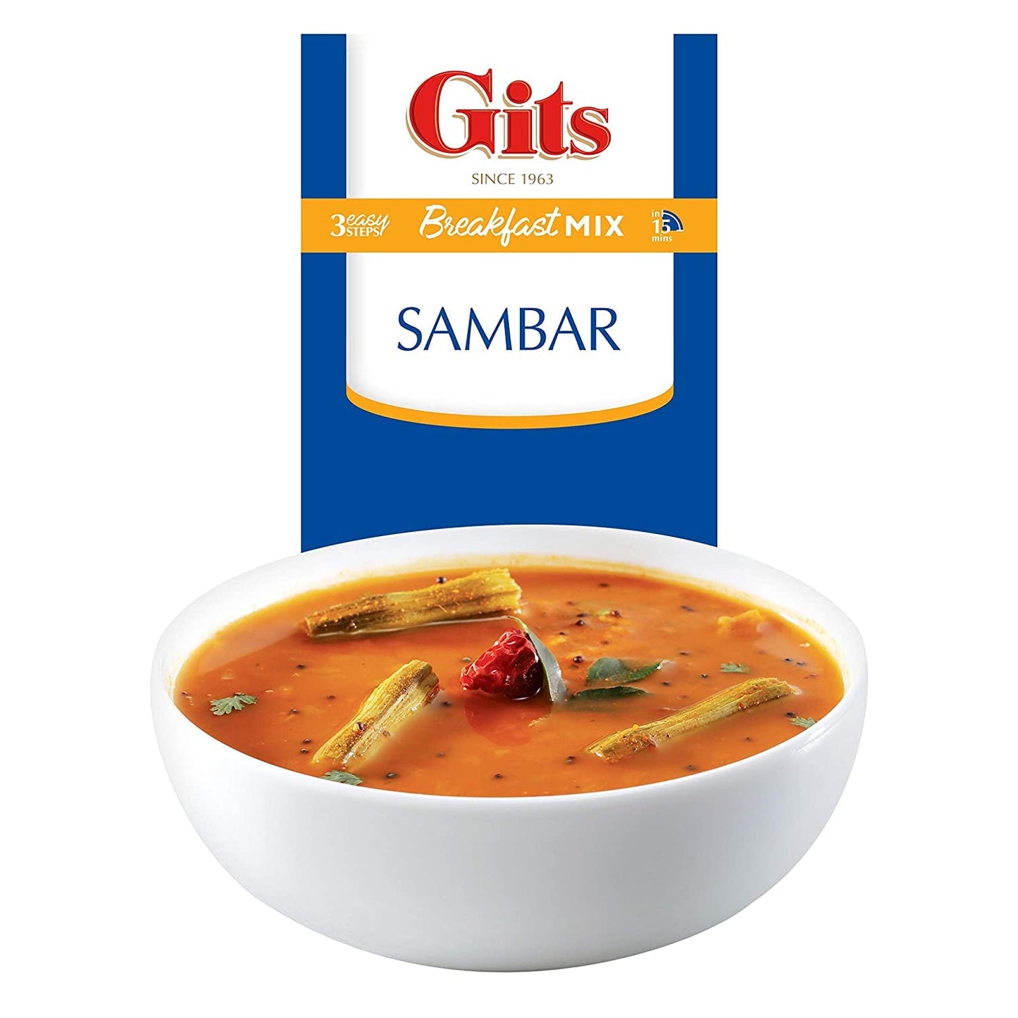Gits Instant Sambhar Breakfast Mix, Makes 1200Ml Per Pack, Pure Veg, South Indian Recipe 400G (Pack Of 4, 100G Each)