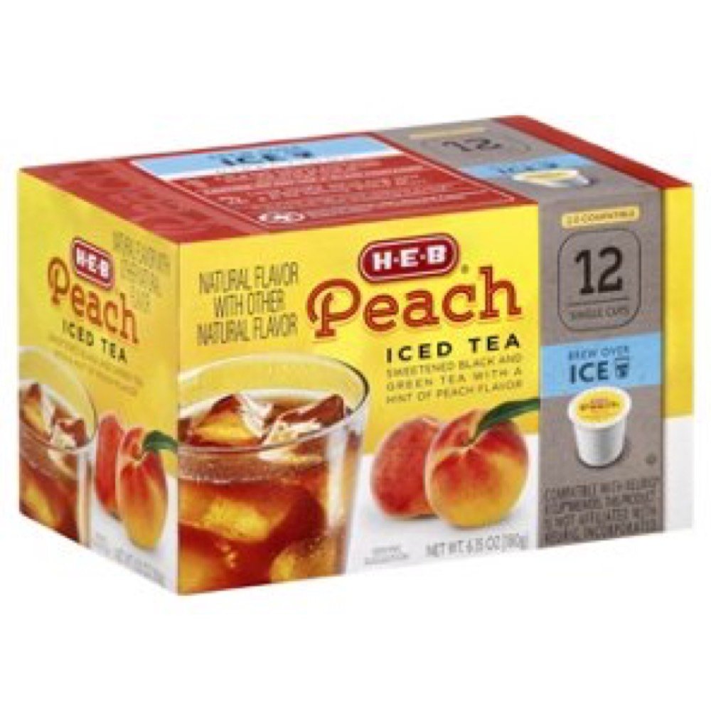 H-E-B Peach Iced Tea K-Cup Pods, 12 Count, Compatible with Keurig Brewers