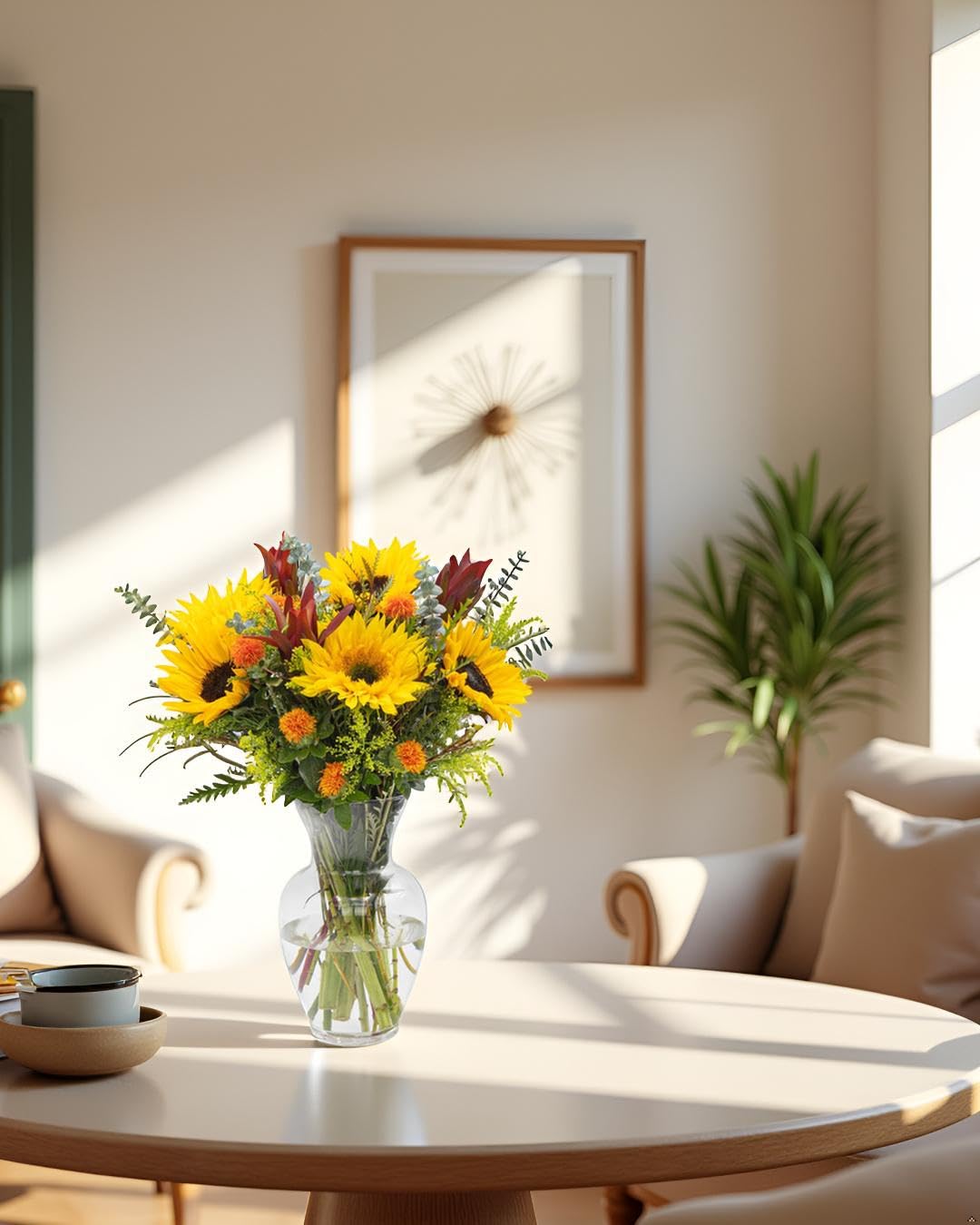 Stargazer Barn - Wildflower Bouquet (Includes Glass Vase) - Fresh Flowers For Delivery - Gift For Anniversary, Birthday, Congratulations, Get Well, Graduation, Sympathy