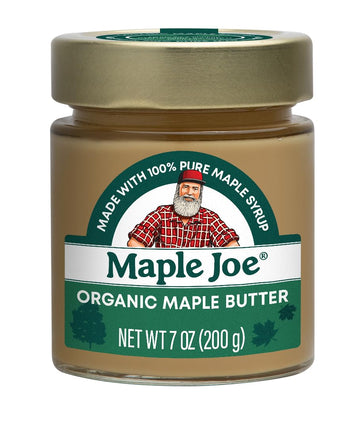 Maple Joe Organic Maple Butter Spread Made With 100% Natural Organic Grade A Syrup. Pure Cream Spread Sugar Candy Smooth & Creamy, Vegan, Fat-Free, Non-Gmo, Non-Dairy, Gluten Free & Kosher Certified. 7Oz / 200G. (1 Pack)
