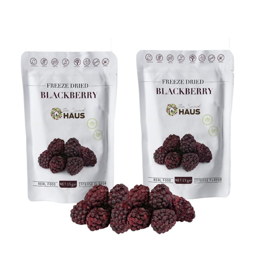 The Snack Haus Freeze-Dried Blackberries, All-Natural Snack, Pack of 2