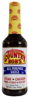 Country Bobs All Purpose Sauce Spicy Hot - A Kick of Ground Red Pepper - Gluten-free All-In-One Sauce for Meat, Chicken, Fish, 