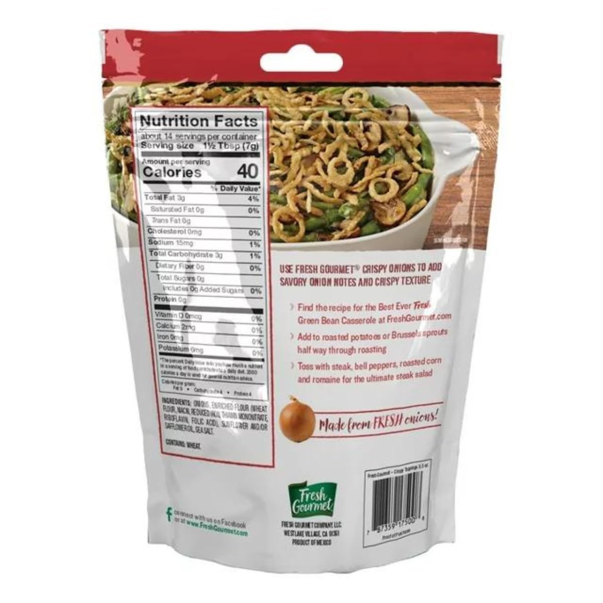 Fresh Gourmet Crispy Onions Snack And Salad Topper 3.5 Ounce (Pack Of 1)