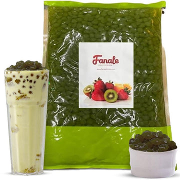 Fanale Matcha Agar Agar Boba, Matcha Jelly Ball, Ready to Serve, Soft Chew Texture, Instant Boba Pearls for Bubble Tea, Frozen Y