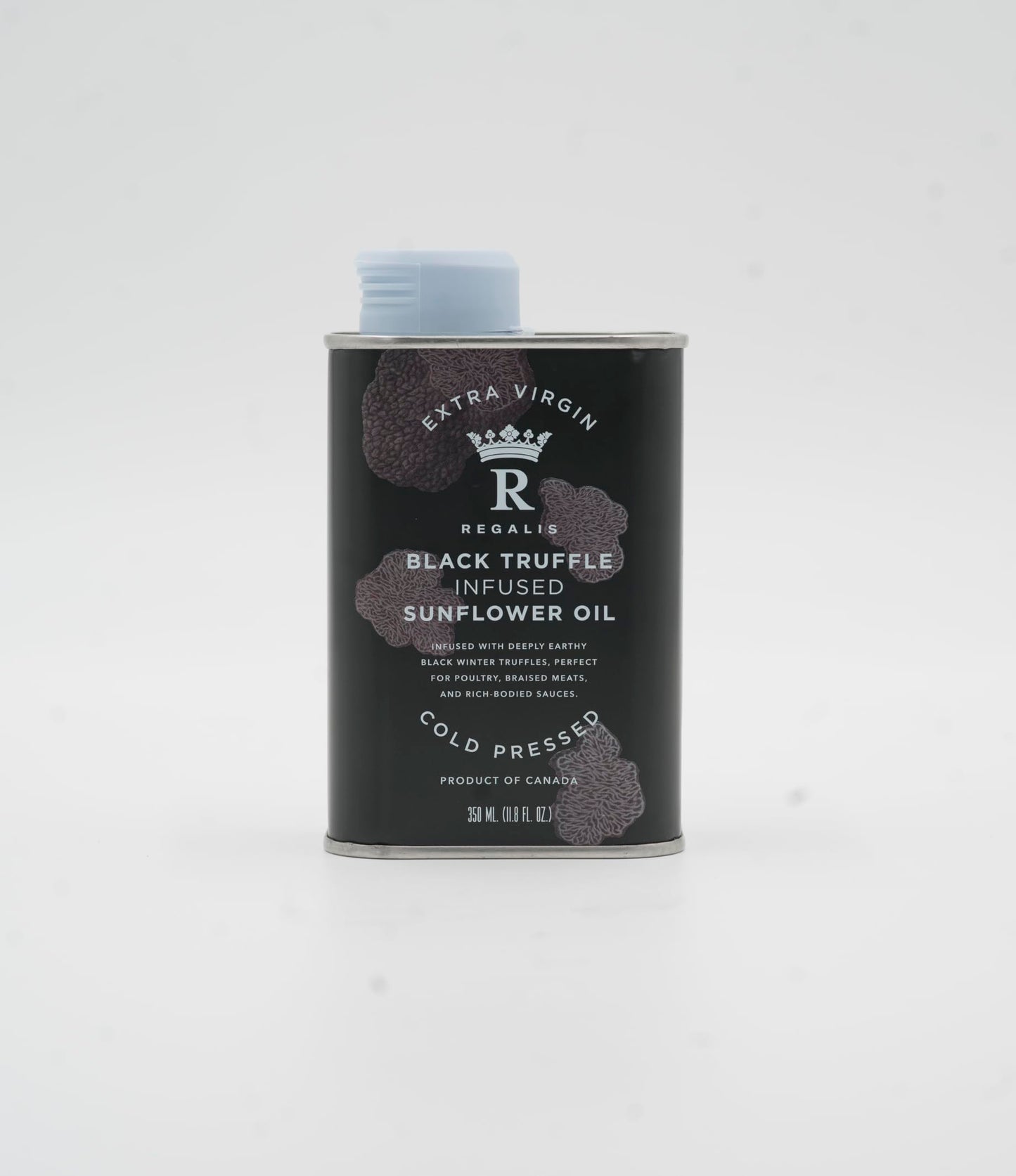 Regalis Cold Pressed Black Truffle Oil, Gourmet Finishing Oil, Non-GMO, 350ml, Premium Metal Tin