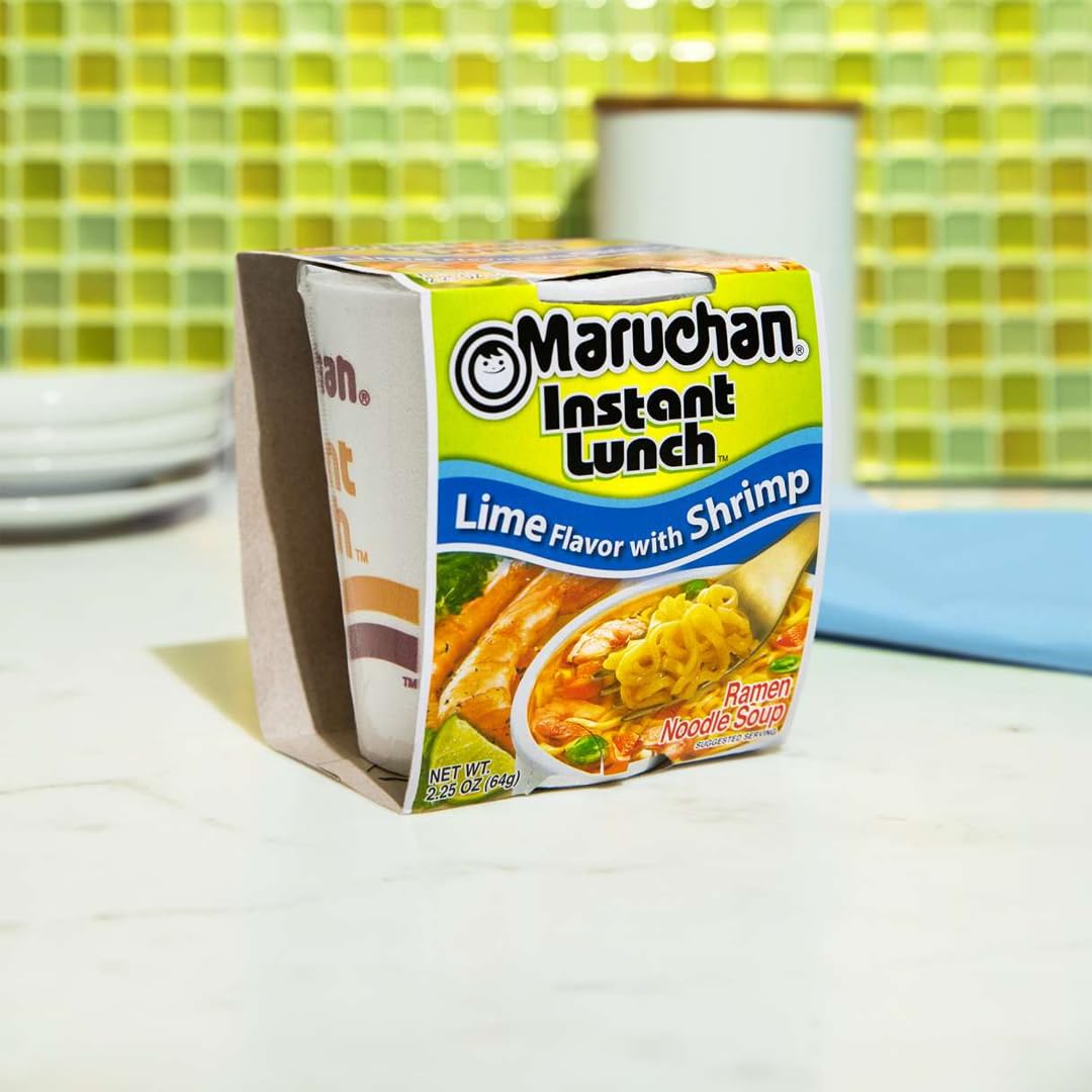 Maruchan Instant Lunch Lime With Shrimp, Ramen Noodle Soup, Microwaveable Meal, 2.25 Oz, 12 Count