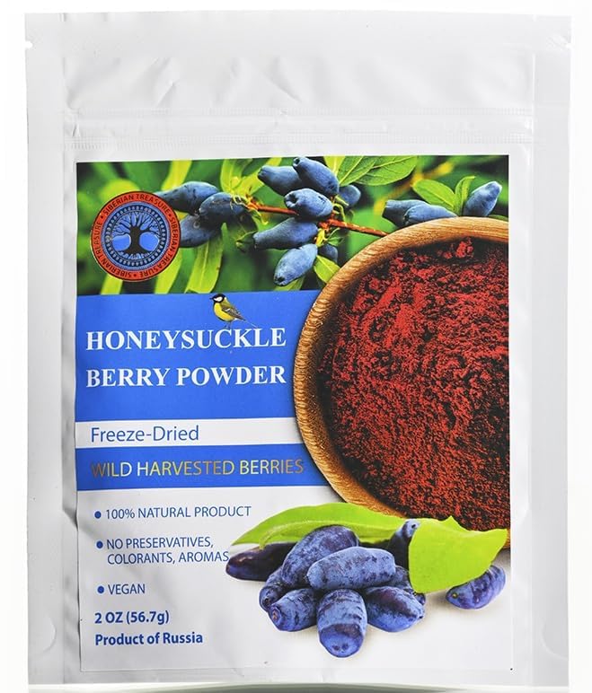 Wild Harvested Honeysuckle Freeze-Dried Powder - 2 Oz - Natural Honeysuckle Powder, No added sugar, No GMOs