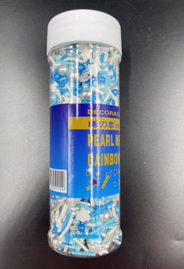 Blue Silver Sprinkles 120G/ 4.2Oz- Christmas Edible For Cake And Cupcake Sprinkles With Assorted Shapes And Sizes For Parties, M