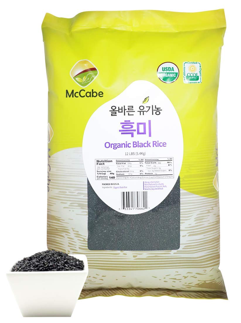 McCabe Organic Black Rice - Gluten Free, Rich in Fiber & Minerals - 12 lbs, Black Rice